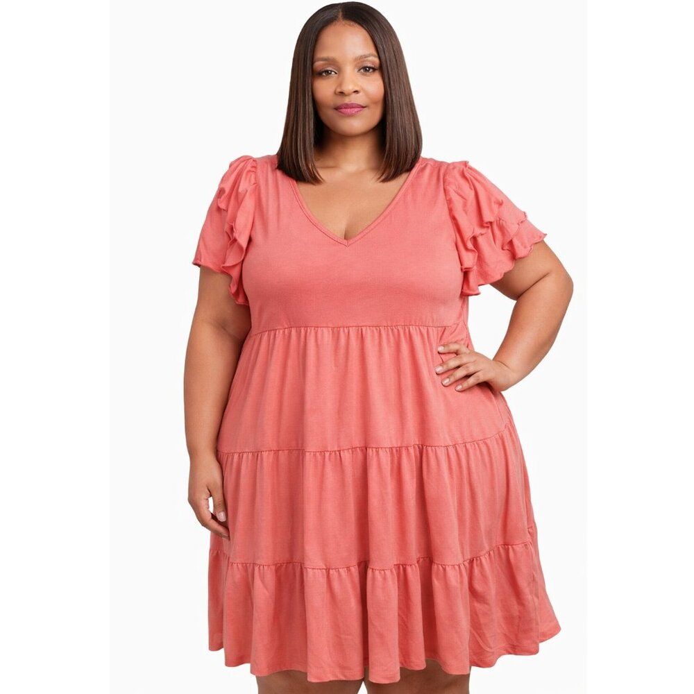 Just Be Tiered 3X  Plus Size  Ruffle  Dress